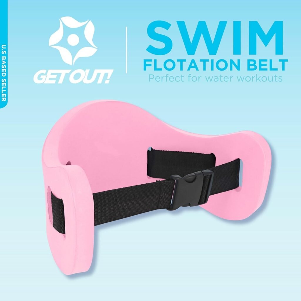 Get Out! Water Belt Aquatic Fitness Equipment Swim Belt - Adjustable Aqua Belt for Pool Exercise - Flexible Buoyant Water Weight Belts for Physical Therapy, Injury Recovery, Low Impact, Elderly