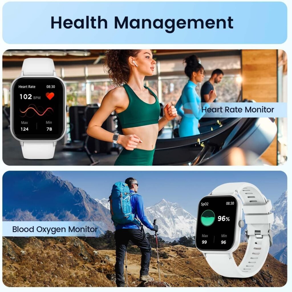 Smartwatch for Men Women Fitness Tracker: 1.83 Smart Watch with Bluetooth Call Heart Rate Sleep Blood Oxygen Blood Pressure Monitor 100+ Sport Modes IP67 Waterproof Activity Tracker for Android iOS